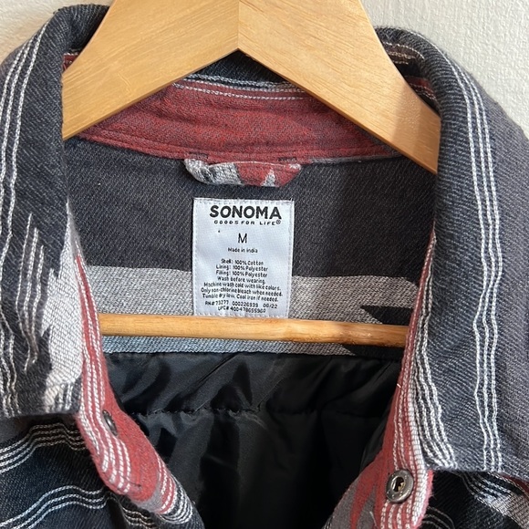 SONOMA MEN GREY QUILT LINED SHIRT JACKET - Picture 2 of 7